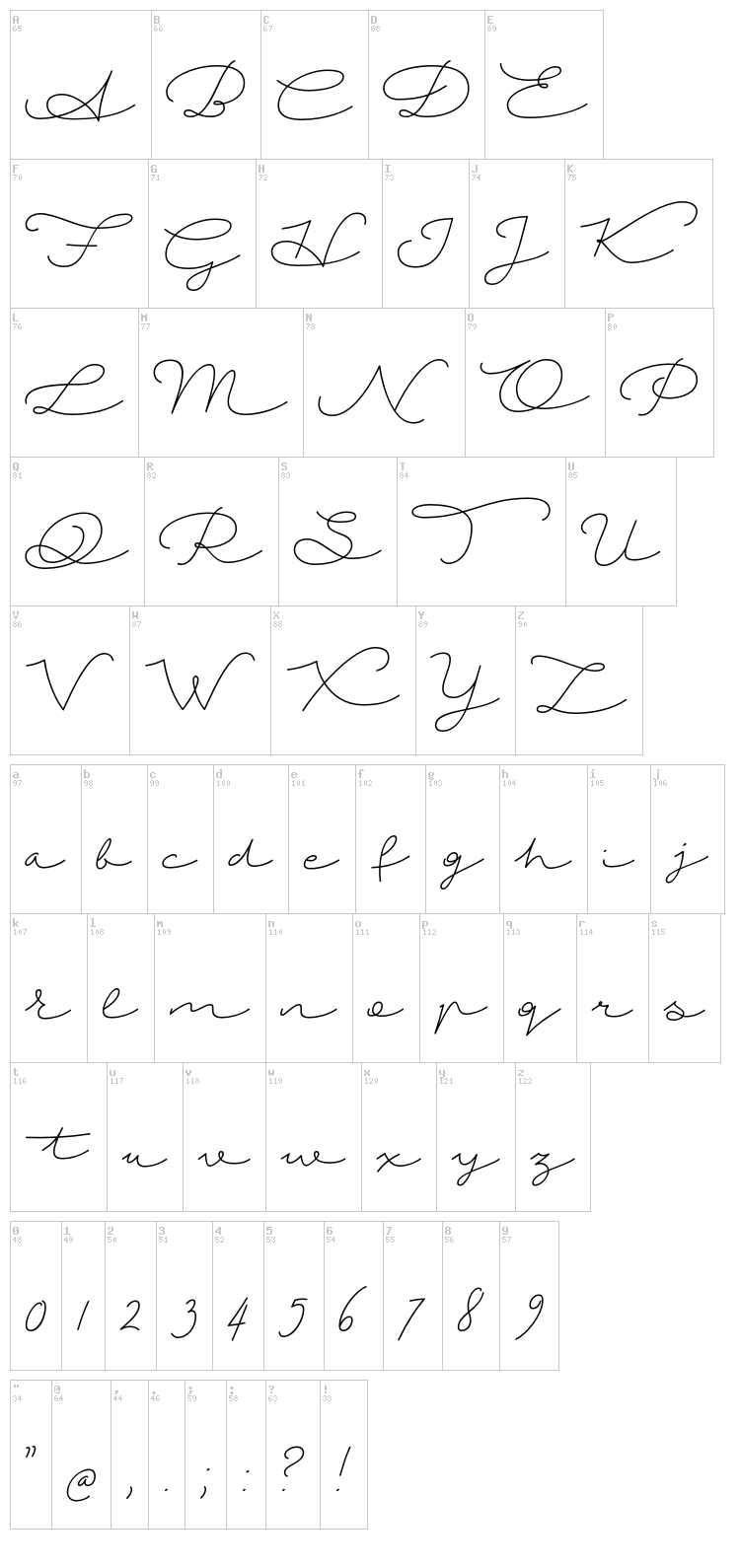 Autumn Chant font map